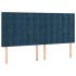 Cabecero con luces LED terciopelo azul oscuro 160x5x118/128