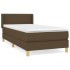 Cama box spring con colchón tela marrón oscuro 100x200