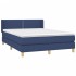 Cama box spring con colchón tela azul 140x190
