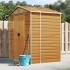 Caseta de jardín acero galvanizado marrón claro 191x130x198