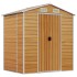 Caseta de jardín acero galvanizado marrón claro 191x130x198