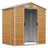 Caseta de jardín acero galvanizado marrón claro 191x130x198