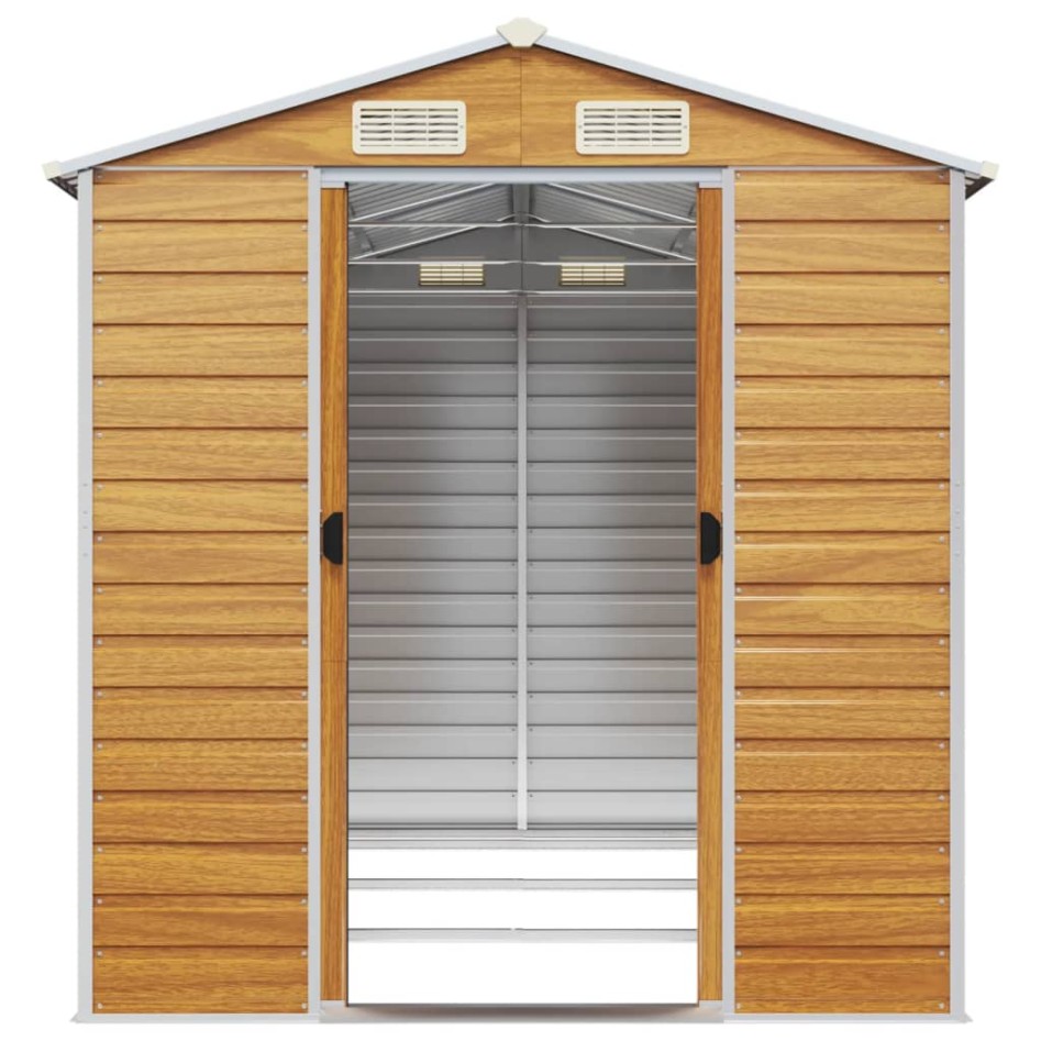 Caseta de jardín acero galvanizado marrón claro 191x300x198