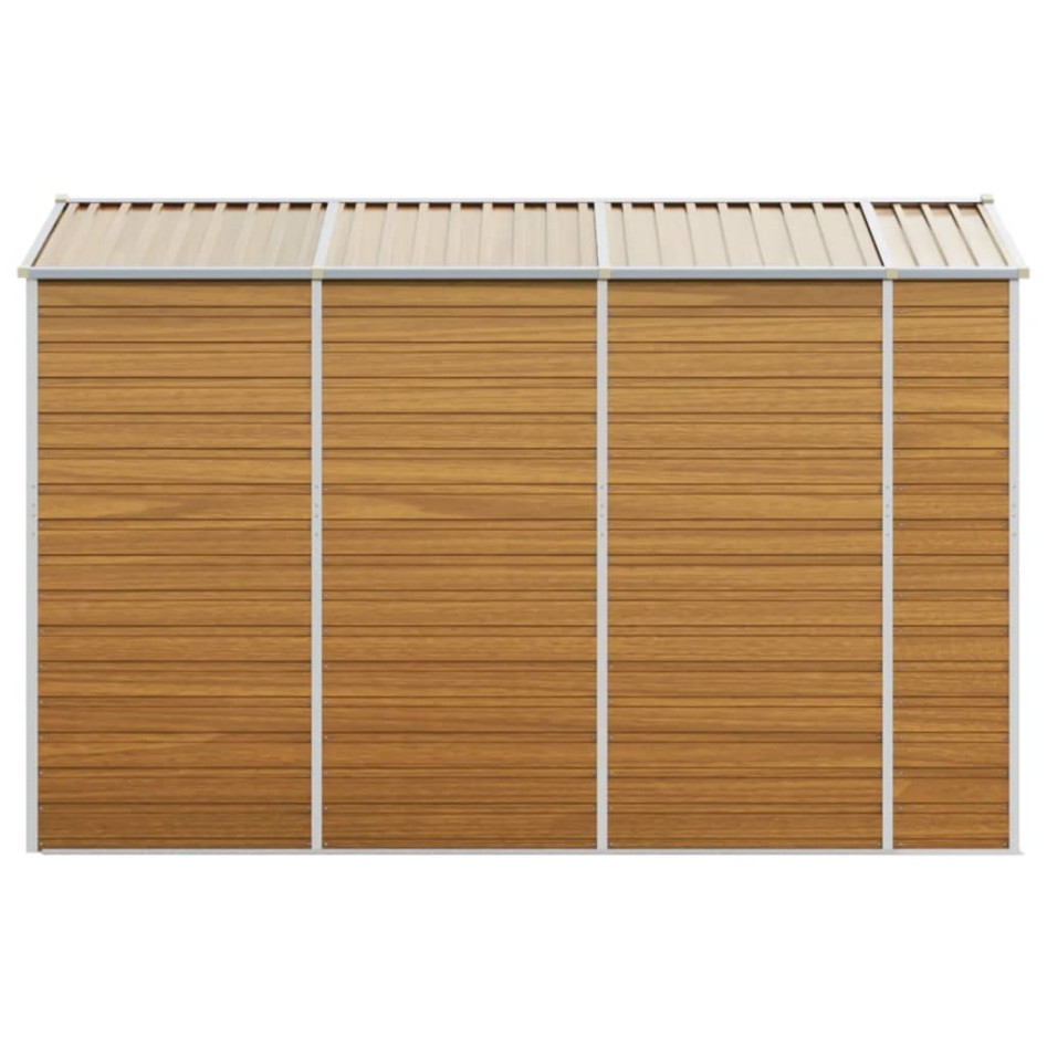 Caseta de jardín acero galvanizado marrón claro 191x300x198