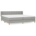 Cama box spring con colchón tela gris claro 160x200