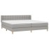 Cama box spring con colchón tela gris claro 160x200