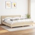 Cama box spring con colchón tela color crema 200x200