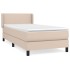 Cama box spring con colchón cuero sintético capuchino