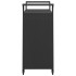 Carrito de bar con cajón ratán sintético negro 100x45x97