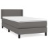 Cama box spring con colchón cuero sintético gris 80x200