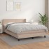Cama box spring con colchón cuero sintético capuchino