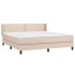 Cama box spring con colchón cuero sintético capuchino