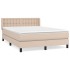 Cama box spring con colchón cuero sintético capuchino