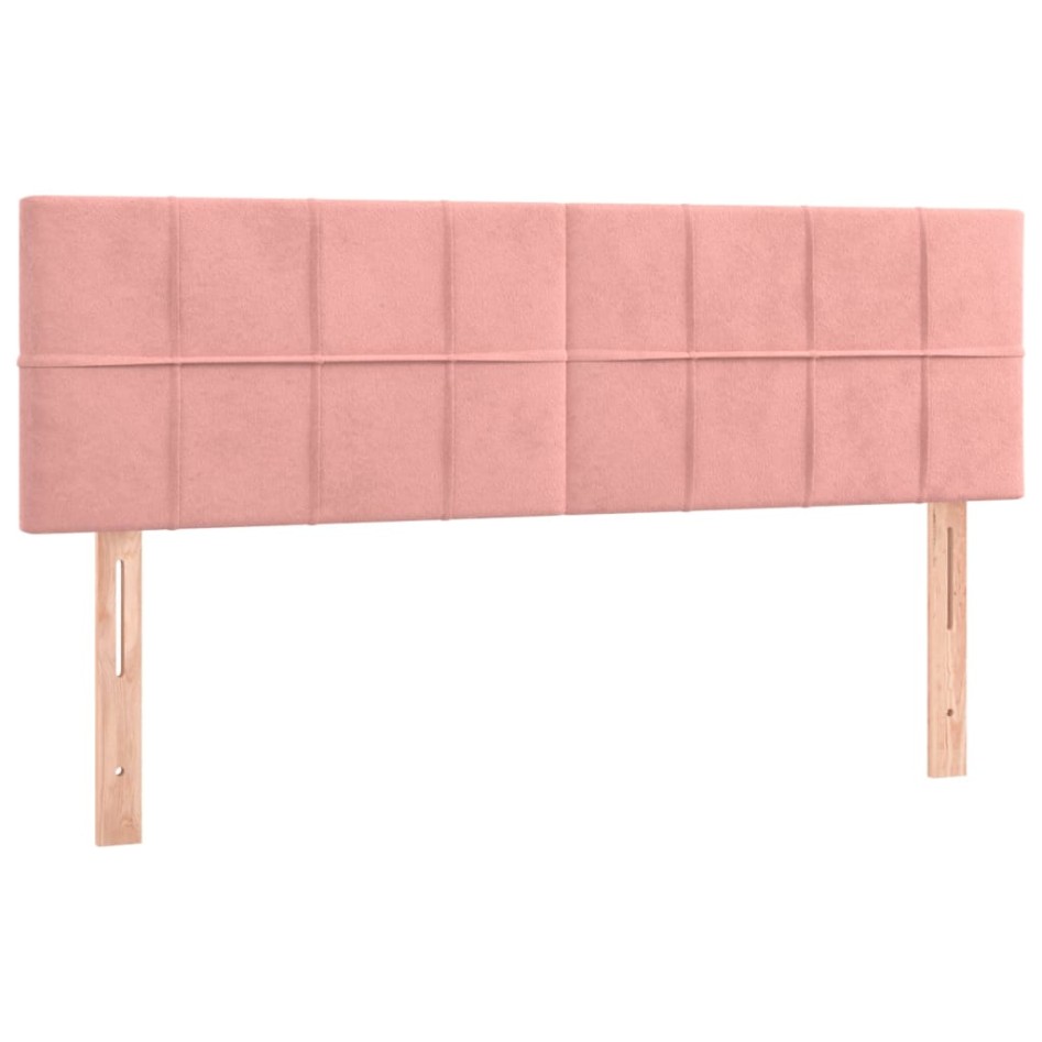Cama box spring con colchón terciopelo rosa 140x200