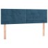 Cama box spring con colchón terciopelo azul oscuro 140x200