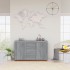Aparador de madera contrachapada gris Sonoma 120x36x69