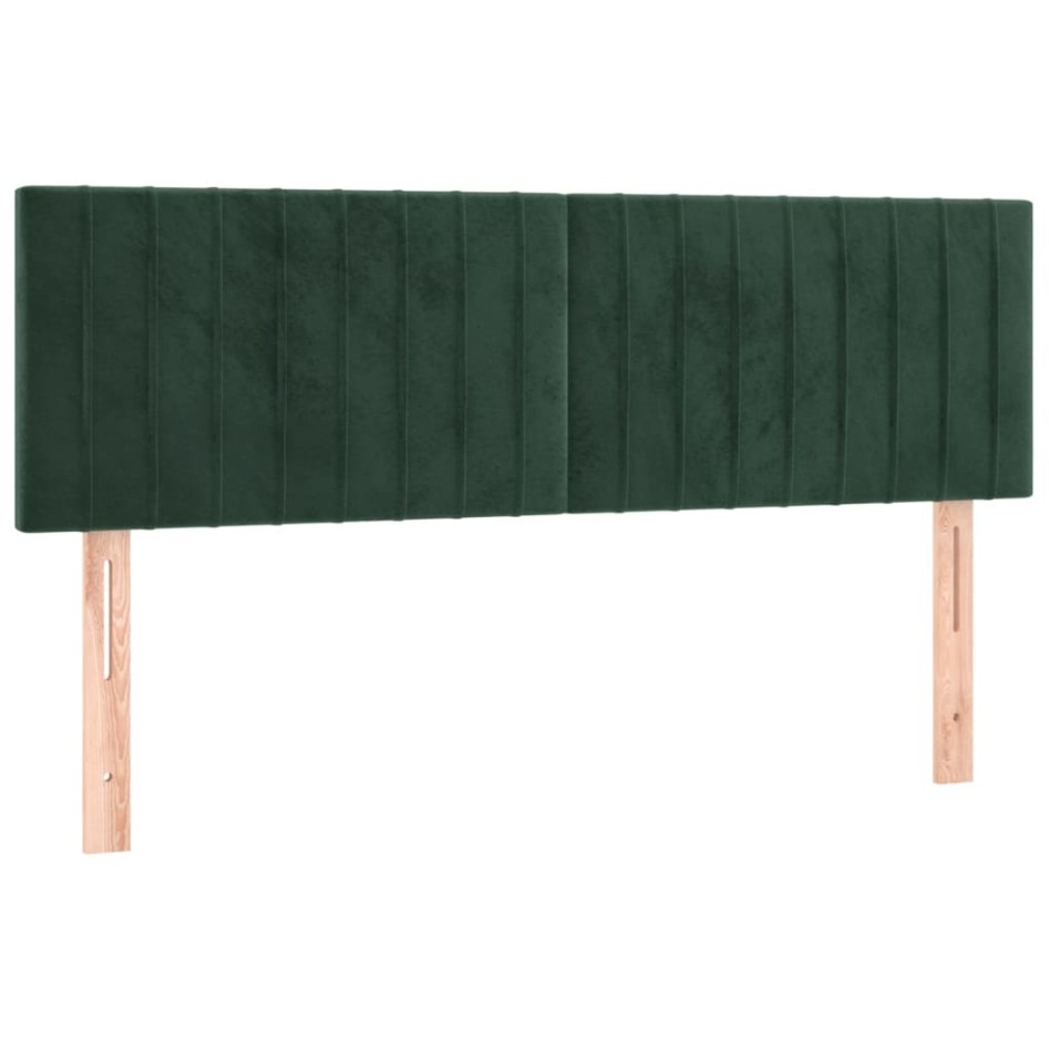 Cama box spring con colchón terciopelo verde oscuro 140x200