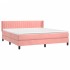 Cama box spring con colchón terciopelo rosa 160x200