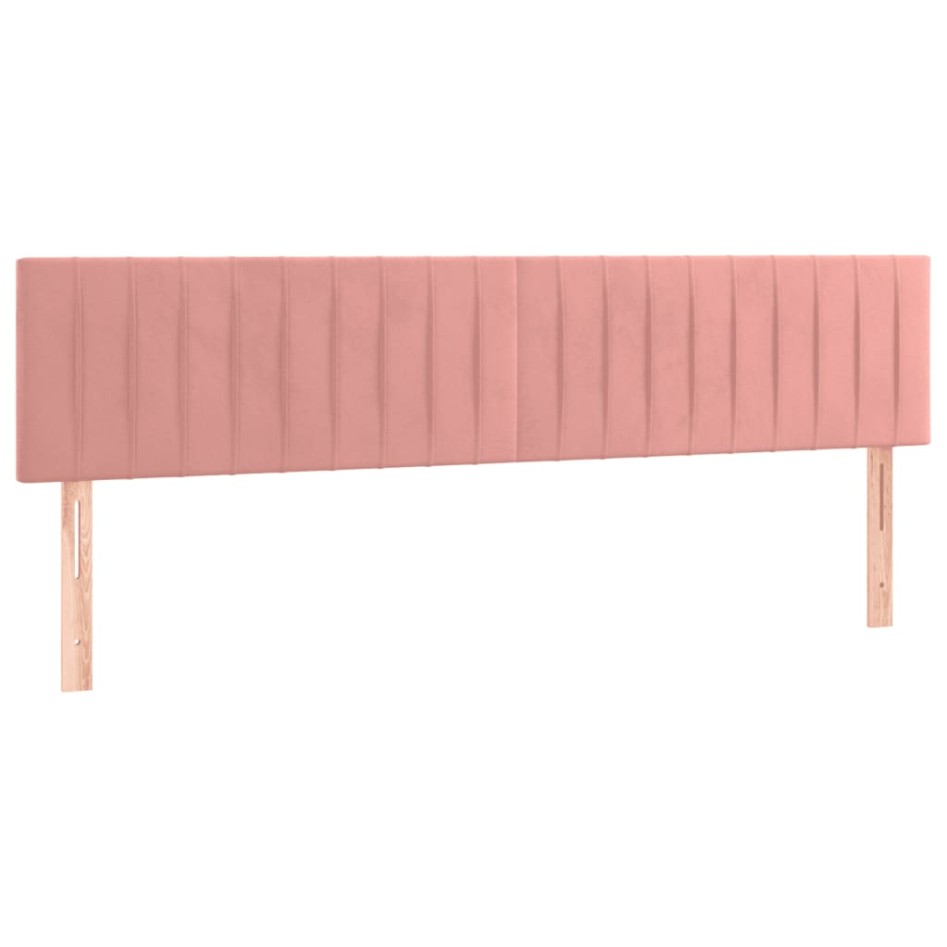 Cama box spring con colchón terciopelo rosa 160x200