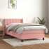 Cama box spring con colchón terciopelo rosa 90x190