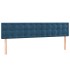 Cama box spring con colchón terciopelo azul oscuro 160x200