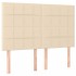 Cama box spring con colchón tela color crema 140x200