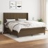 Cama box spring con colchón tela marrón oscuro 160x200
