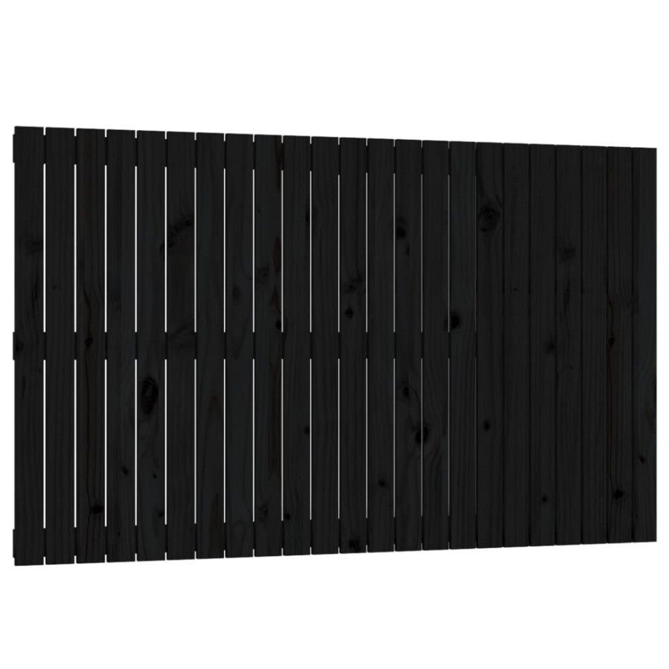 Cabecero de cama de pared madera maciza pino negro 147x3x90