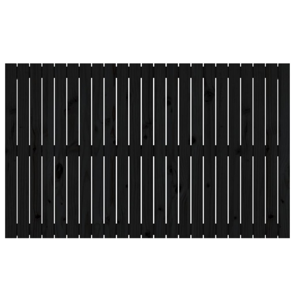 Cabecero de cama de pared madera maciza pino negro 147x3x90