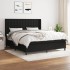 Cama box spring con colchón tela negro 160x200