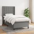 Cama box spring con colchón tela gris oscuro 90x190