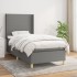 Cama box spring con colchón tela gris oscuro 100x200