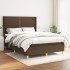 Cama box spring con colchón tela marrón oscuro 140x190