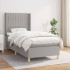 Cama box spring con colchón tela gris claro 90x200