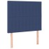 Cama box spring con colchón tela azul 100x200