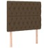 Cama box spring con colchón tela marrón oscuro 100x200