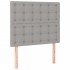 Cama box spring con colchón tela gris claro 80x200