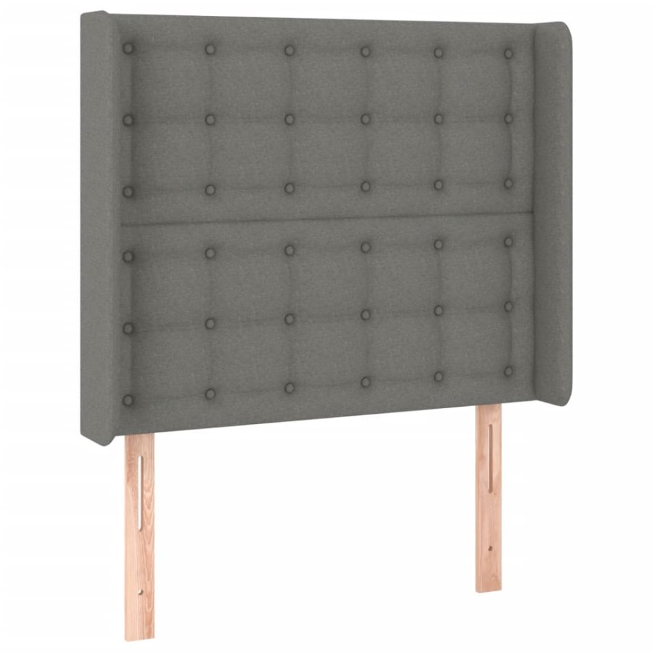 Cama box spring con colchón tela gris oscuro 100x200