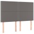 Cama box spring con colchón cuero sintético gris 140x200