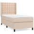 Cama box spring con colchón cuero sintético capuchino 80x200