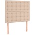 Cama box spring con colchón cuero sintético capuchino 80x200