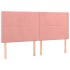 Cama box spring con colchón terciopelo rosa 180x200