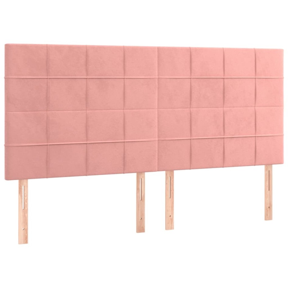 Cama box spring con colchón terciopelo rosa 160x200