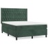 Cama box spring con colchón terciopelo verde oscuro 140x190