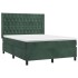 Cama box spring con colchón terciopelo verde oscuro 140x200