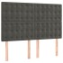 Cama box spring con colchón terciopelo gris oscuro 140x190