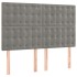 Cama box spring con colchón terciopelo gris claro 140x200