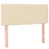 Cama box spring colchón y luces LED tela crema 80x200