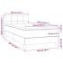 Cama box spring colchón y luces LED tela gris claro 100x200