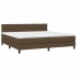Cama box spring colchón luces LED tela marrón oscuro 200x200